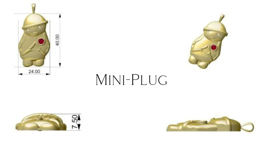 Maison Onyx Pendentif Mini-Plug Sur Mesure (3D)